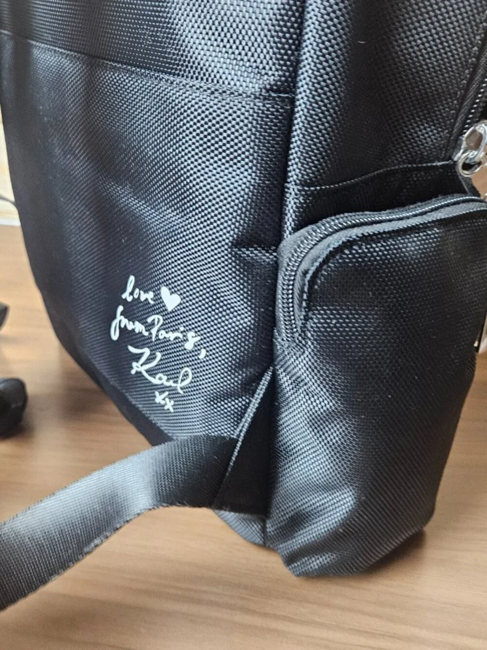 Awesome Karl Lagerfeld Paris Amour Black Nylon Backpack New W/Tags